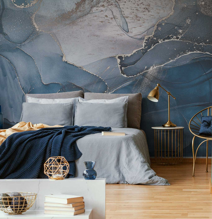 Décor Panoramique Encre d'Or Abstraite