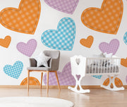 Papier Peint Coeurs en Toile 