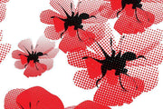 Retro poppy fields pattern Wall Mural-Patterns-Eazywallz