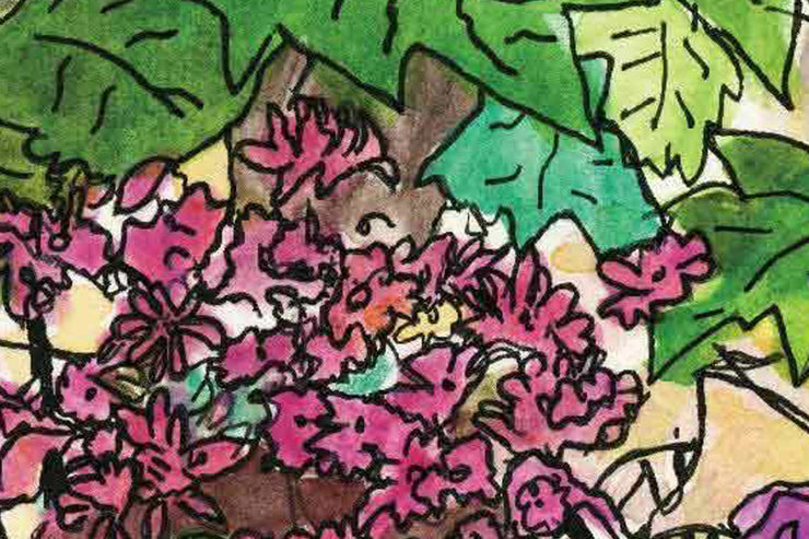 Papier Peint Terrasse en Fleurs