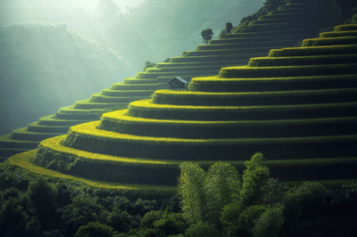 Vietnam Rice Fields Wall Mural-Landscapes & Nature-Eazywallz