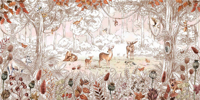 Forest Friends Autumn - Wall Mural