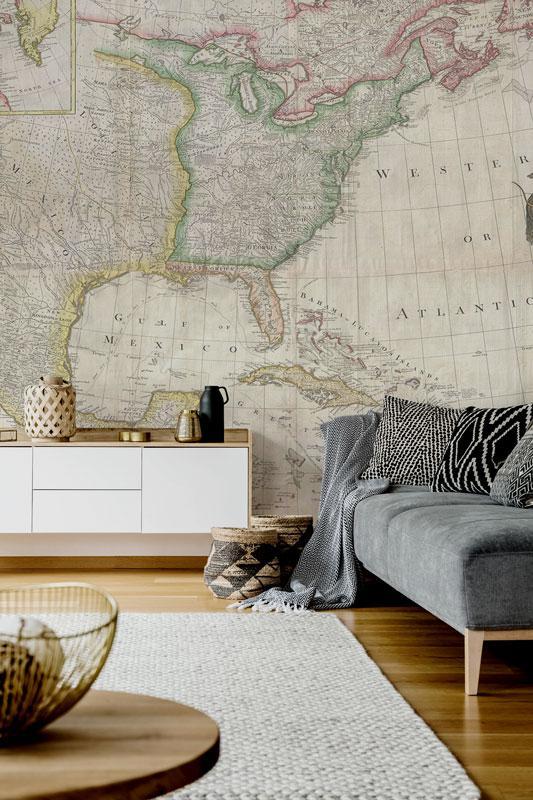 1794 Original Map of North America Wall Mural-Maps-Eazywallz