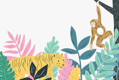 Pastel Jungle Wallpaper Mural