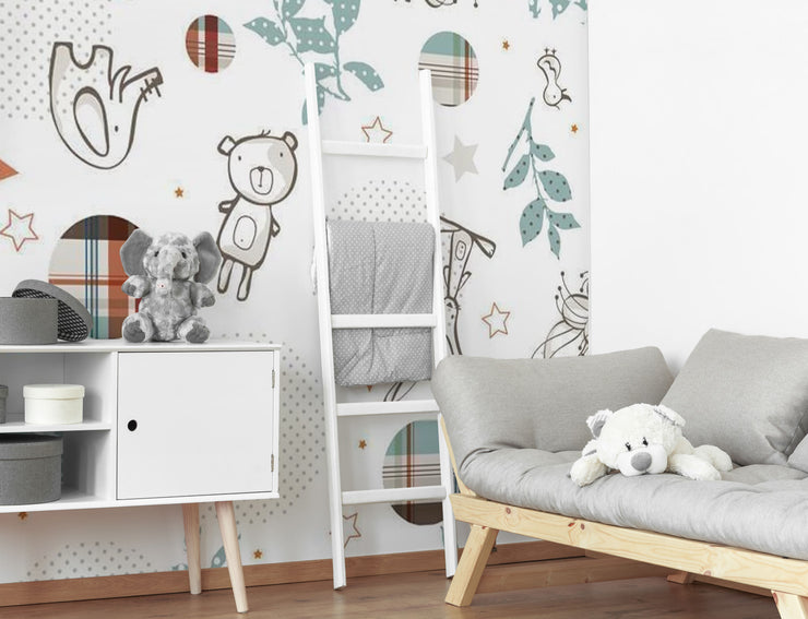 Baby Zoo Wallpaper Mural