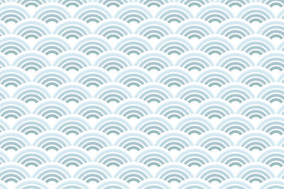 Blue waves pattern Wall Mural-Patterns-Eazywallz