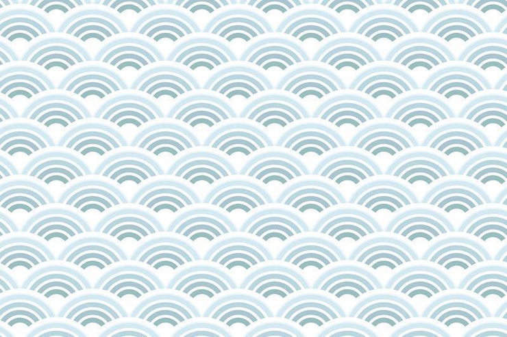 Blue waves pattern Wall Mural-Patterns-Eazywallz
