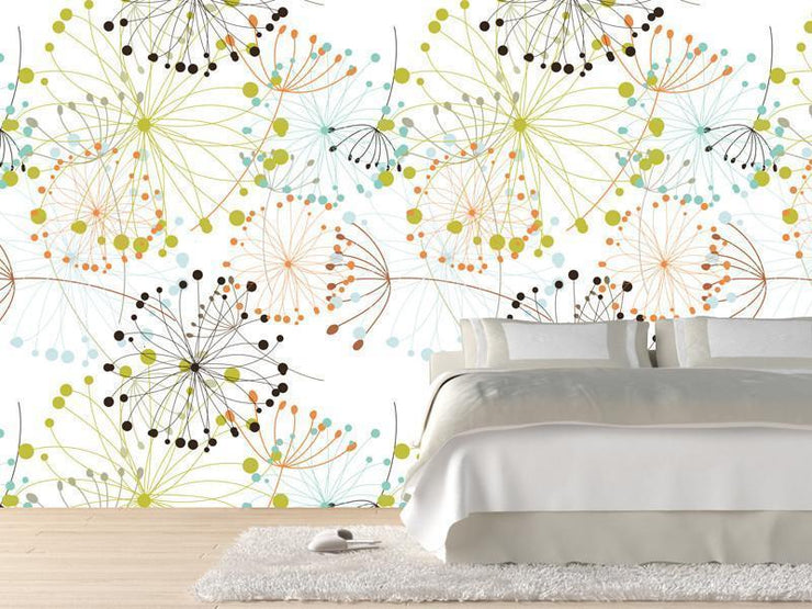 Colorful dandelion pattern Wall Mural-Patterns-Eazywallz