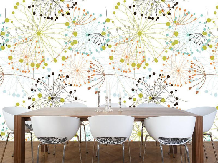 Colorful dandelion pattern Wall Mural-Patterns-Eazywallz