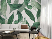 Falling Banana Leaves Wallpaper Mural