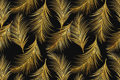 Black and Gold Palm Leaf Wallpaper Mural