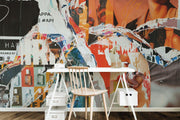 Colourful Torn Street Posters II Wallpaper Mural