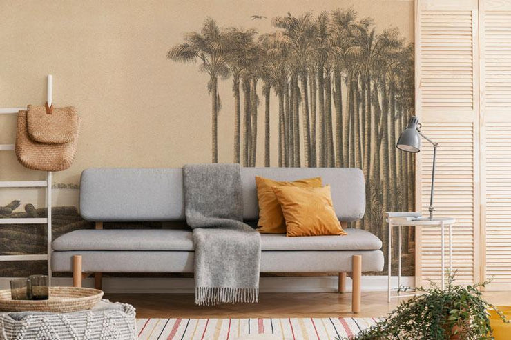 Vintage Beach Illustration Wall Mural-vintage-Eazywallz