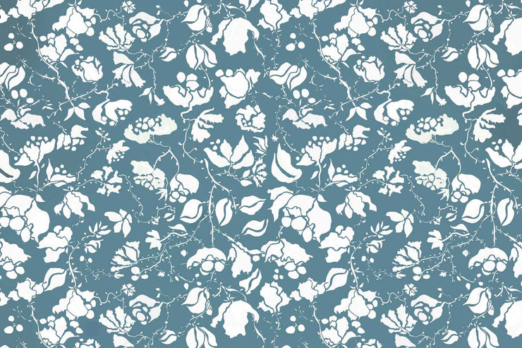 "blue vintage roses" Wallpaper Mural