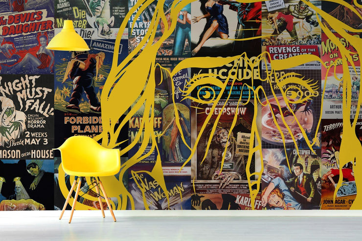 Vintage Horror Show Art Wall Mural-Urban,Textures,Modern Graphics-Eazywallz
