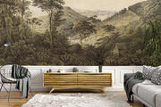 Vintage Mountain Landscape Wall Mural