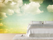 Vintage styled cloudy sky Wall Mural-Landscapes & Nature,Vintage,Best Seller Murals-Eazywallz